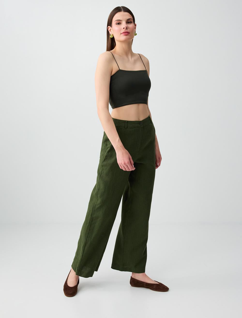 Normal Fit Trousers - Khaki - 6SW187025312