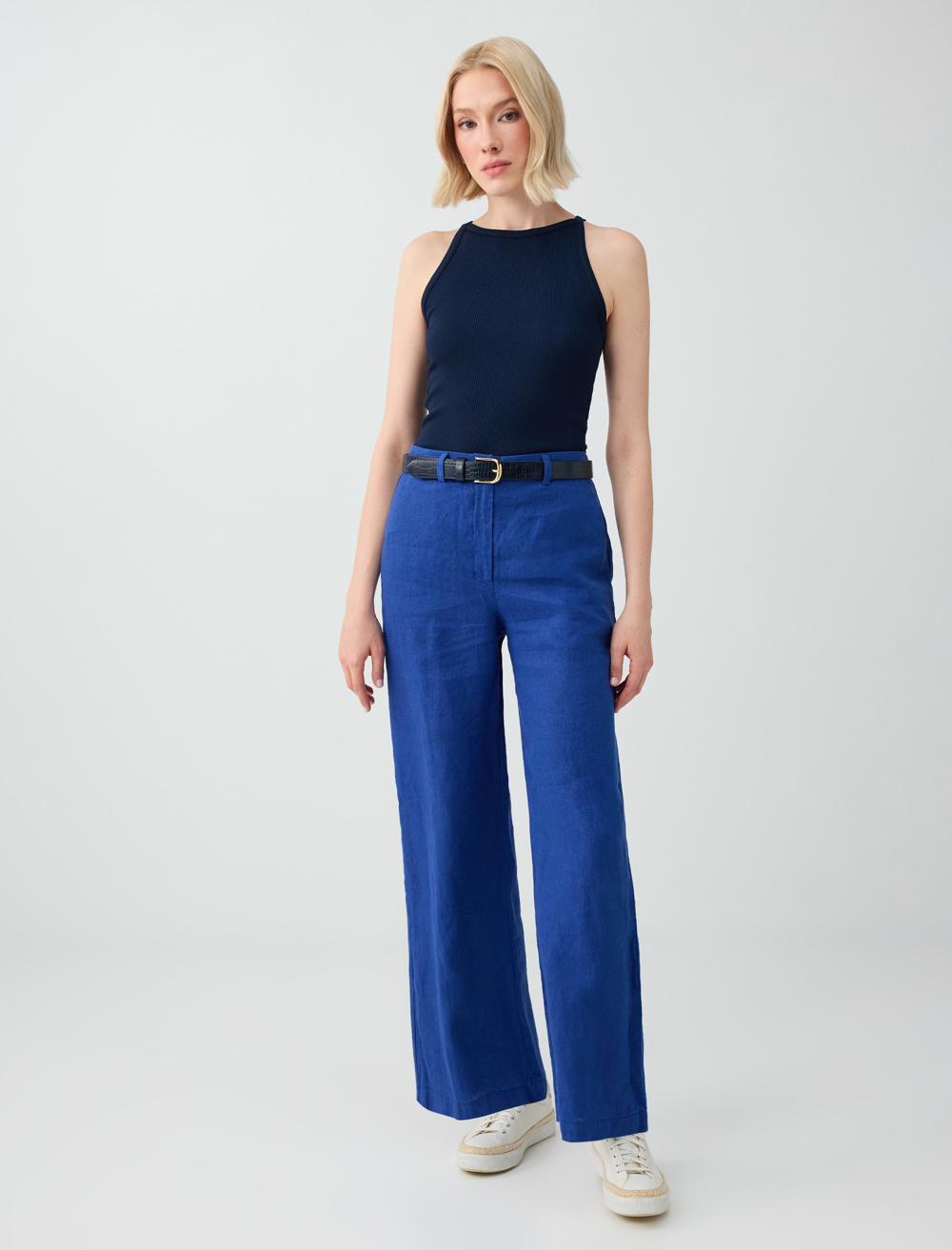 Normal Fit Trousers - Blue - 6SW187025165