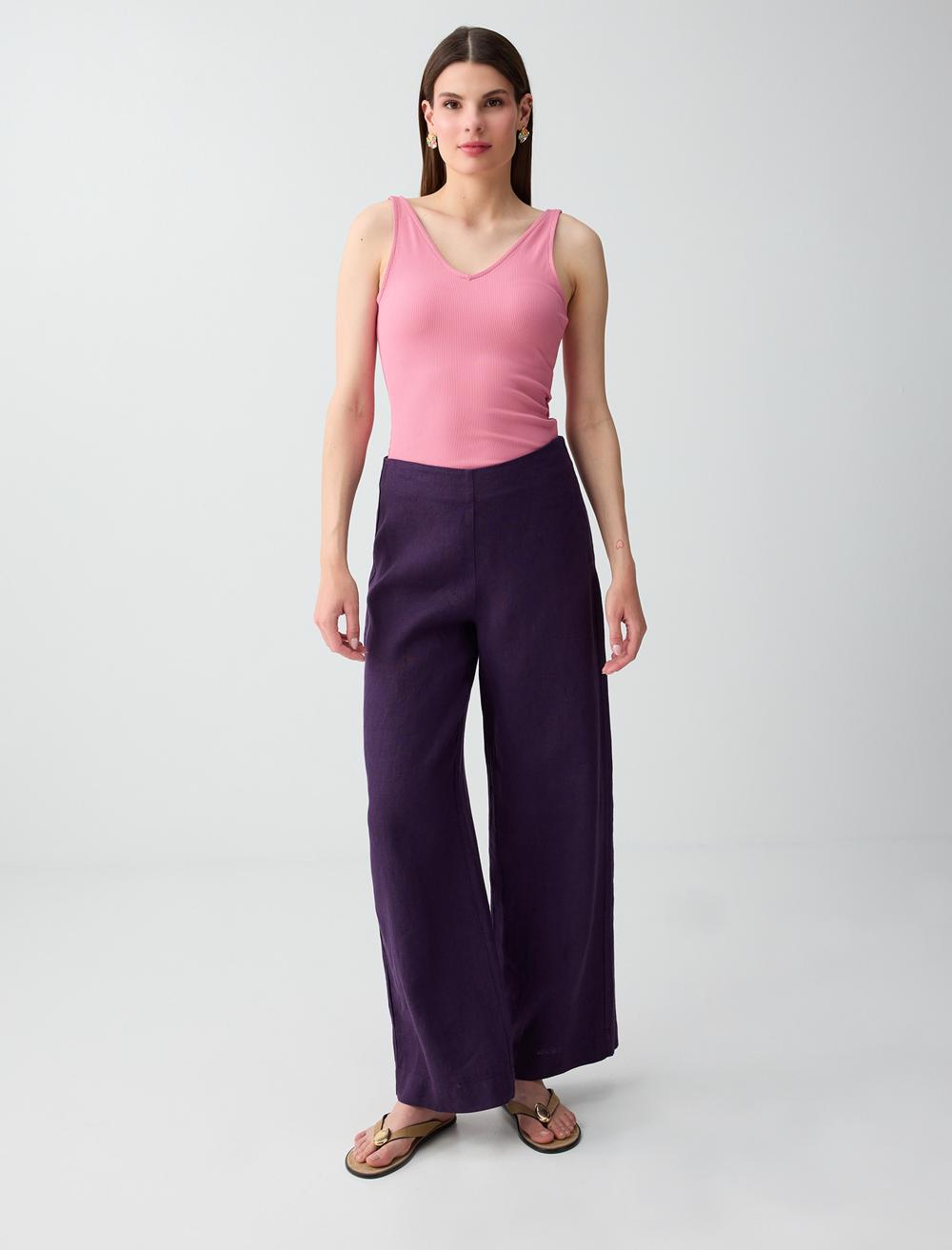 Normal Fit Trousers - Purple - 6SW187026503