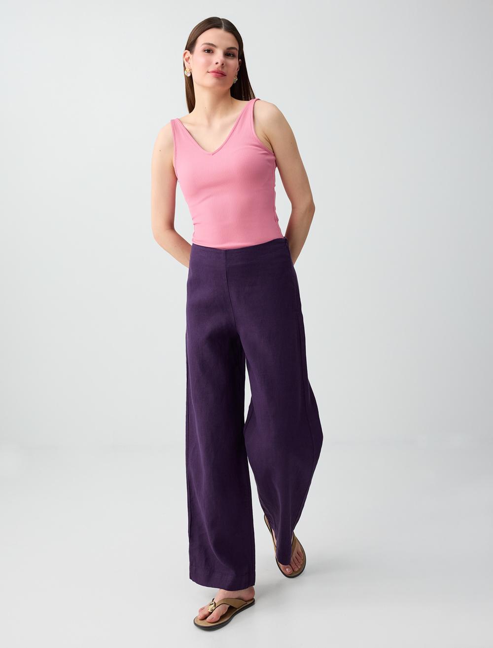 Normal Fit Trousers - Purple - 6SW187026503