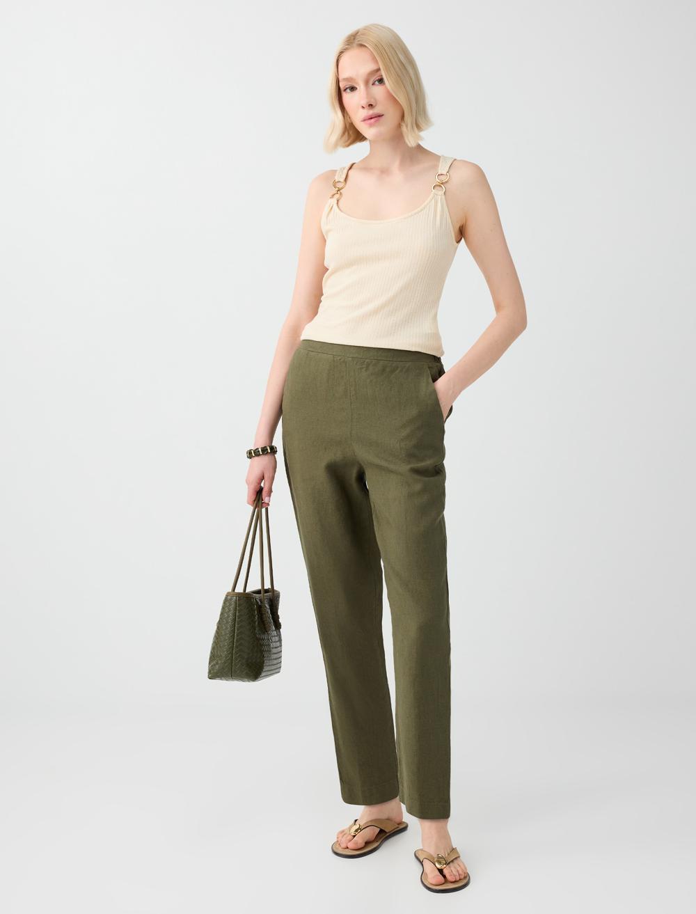 Normal Fit Trousers - Khaki - 6SW186633310