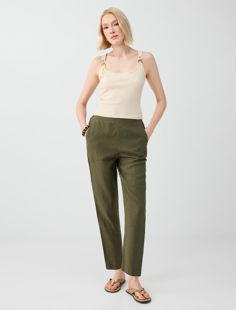 Normal Fit Trousers - Khaki - 6SW186633310
