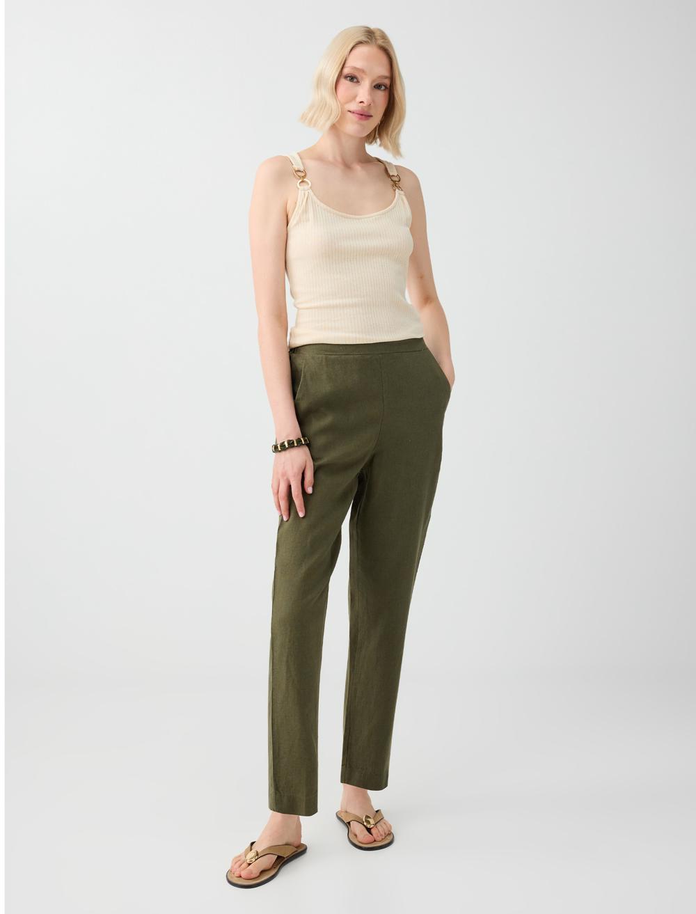Normal Fit Trousers - Khaki - 6SW186633310