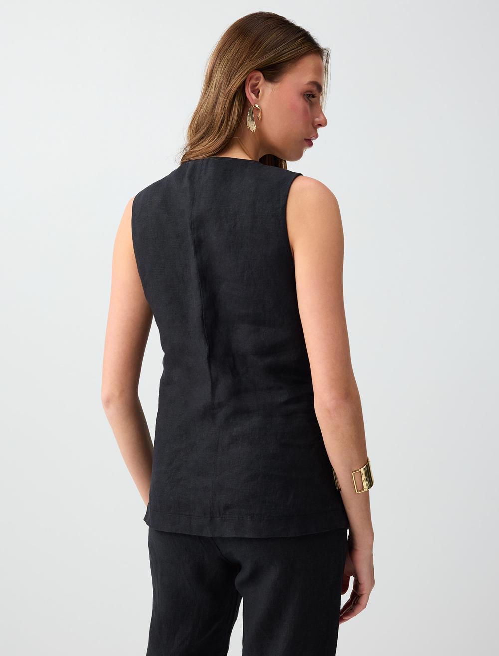 Normal Fit Waistcoat - Black - 6SW306649900
