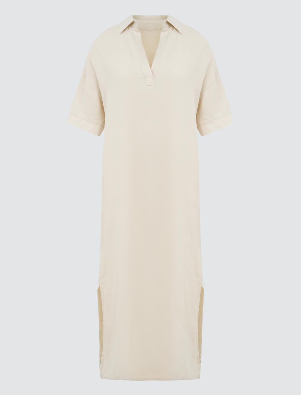 Loose Fit Shirt Collar Short-Sleeve Dress - 5SW062680