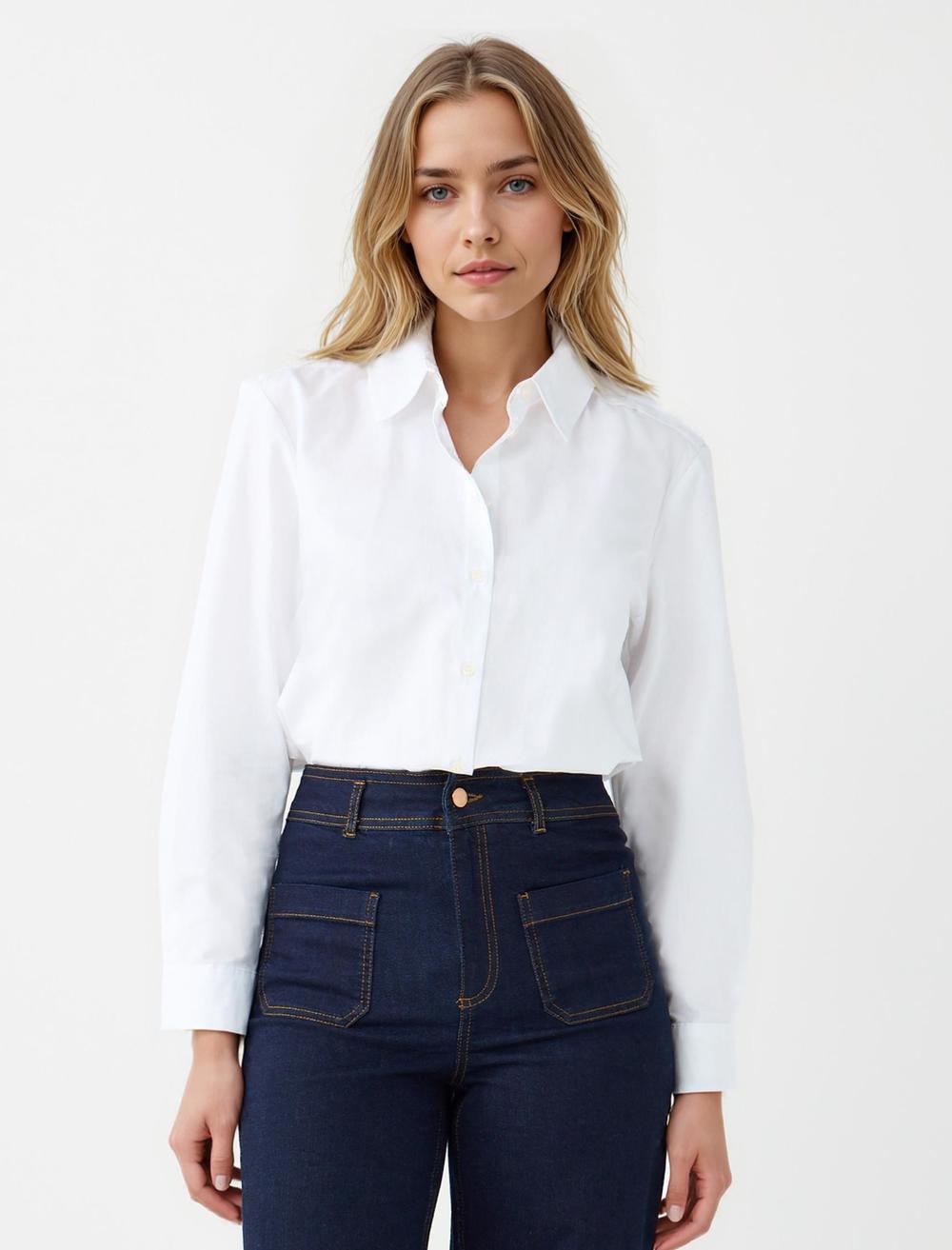 Shirt Collar Long-Sleeve Shirt