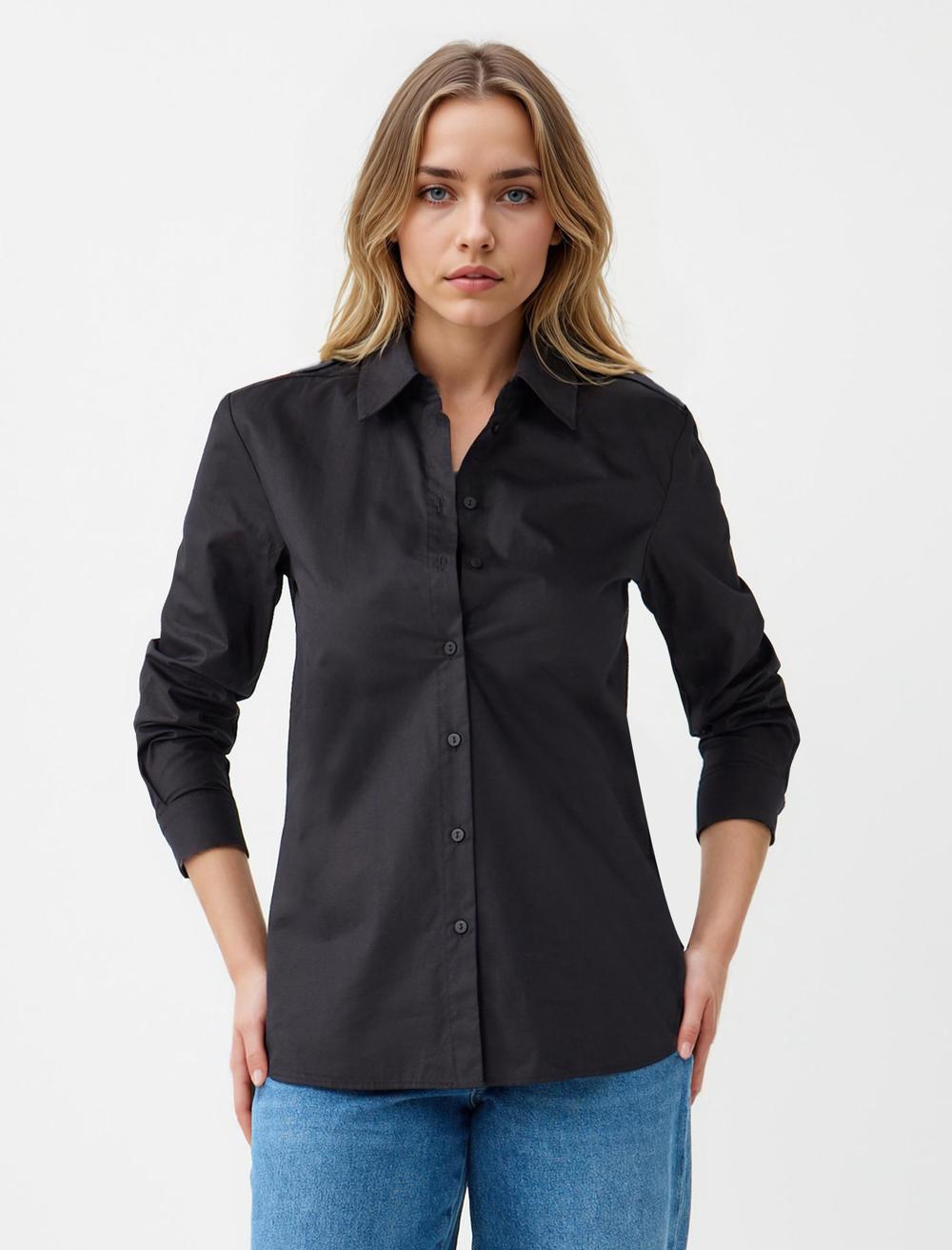 Shirt Collar Long-Sleeve Shirt