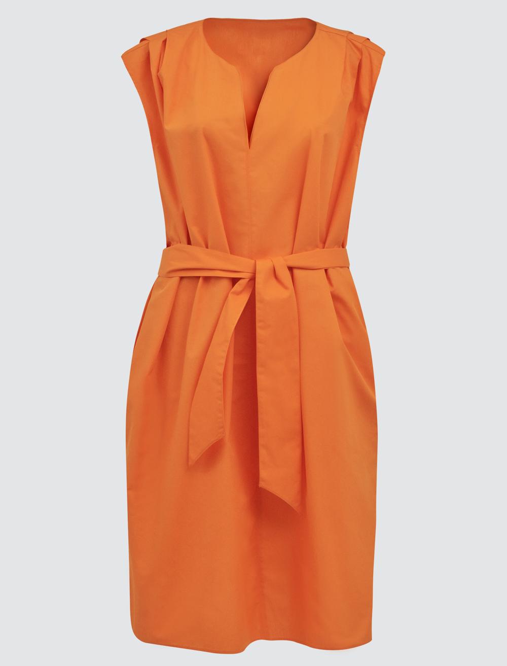 Loose Fit V-Neck Short-Sleeve Dress - 5SW064790