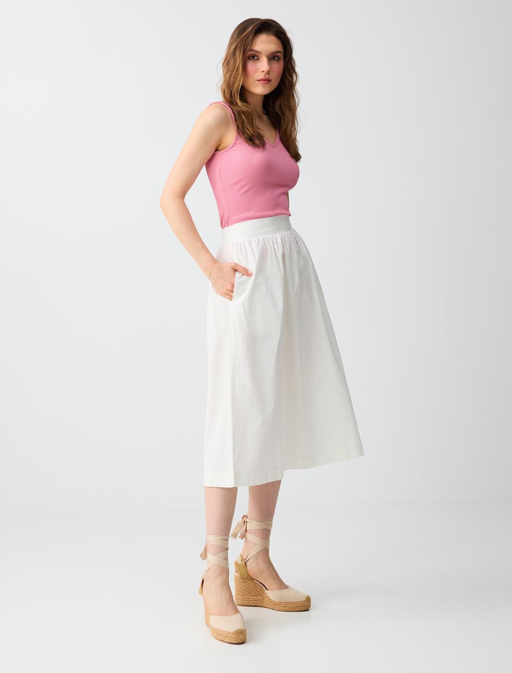 Loose Fit Skirt - White - 6SW076797106