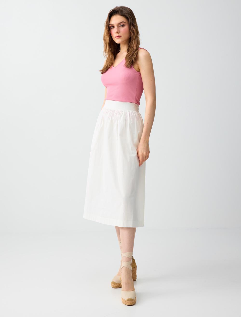Loose Fit Skirt - White - 6SW076797106