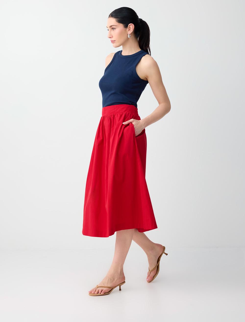 Loose Fit Skirt - Red - 6SW076797600