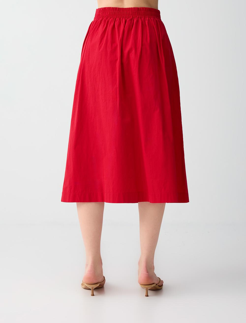 Loose Fit Skirt - Red - 6SW076797600