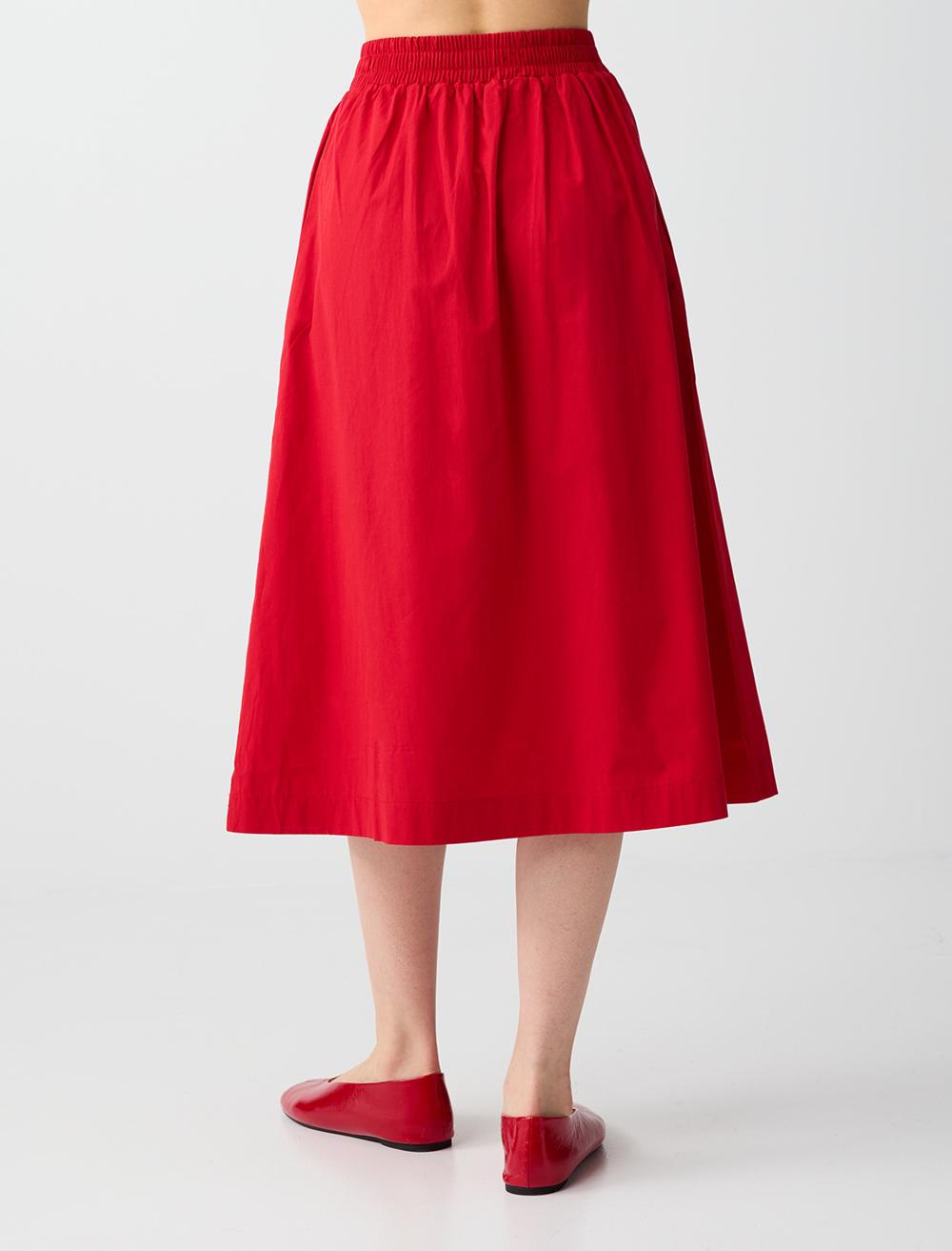 Loose Fit Skirt - Red - 6SW076797600