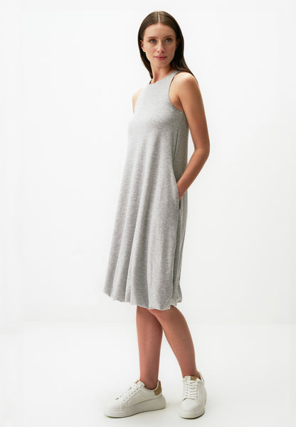 Halter Neck Sleeveless Basic Midi Dress