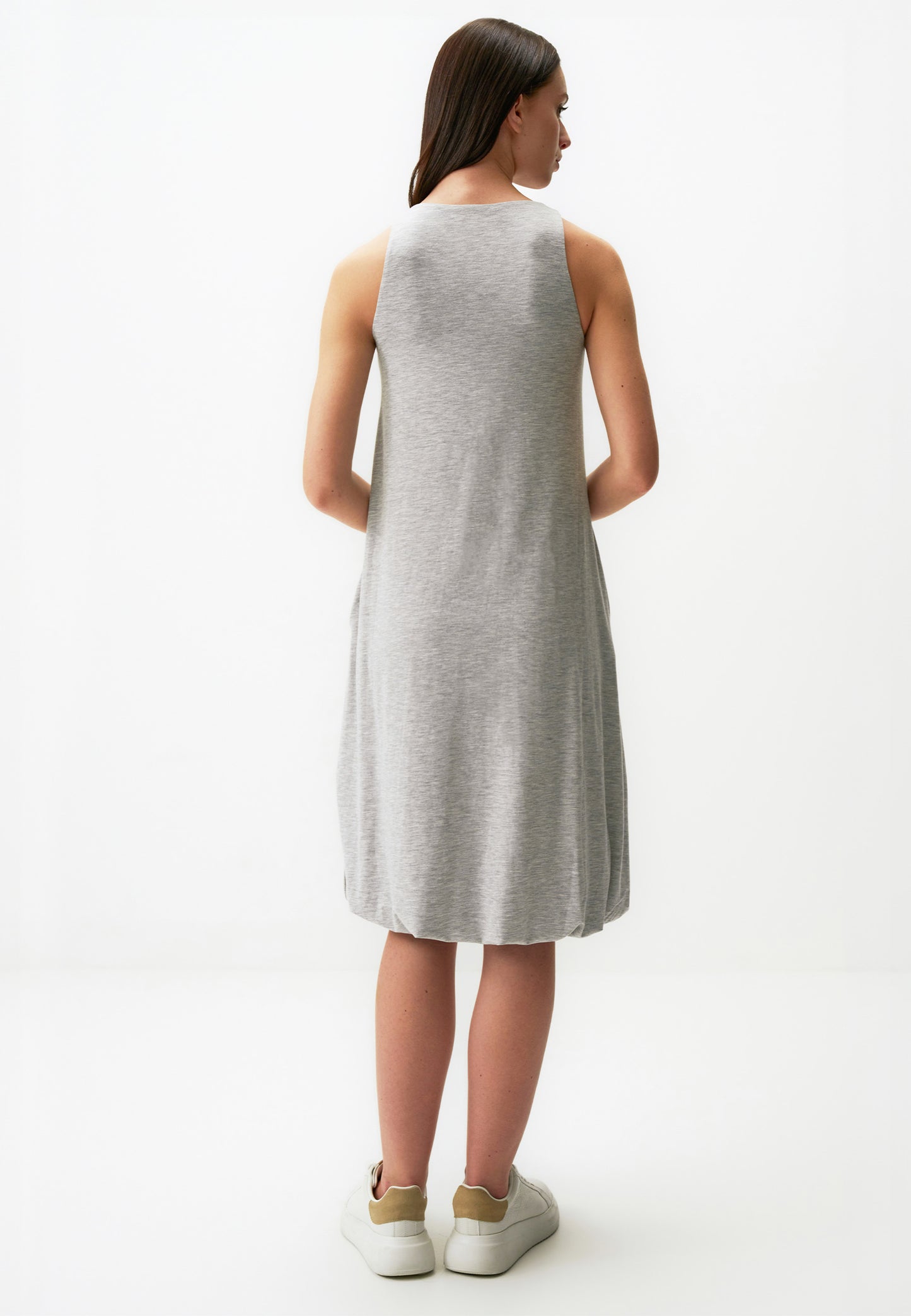 Halter Neck Sleeveless Basic Midi Dress