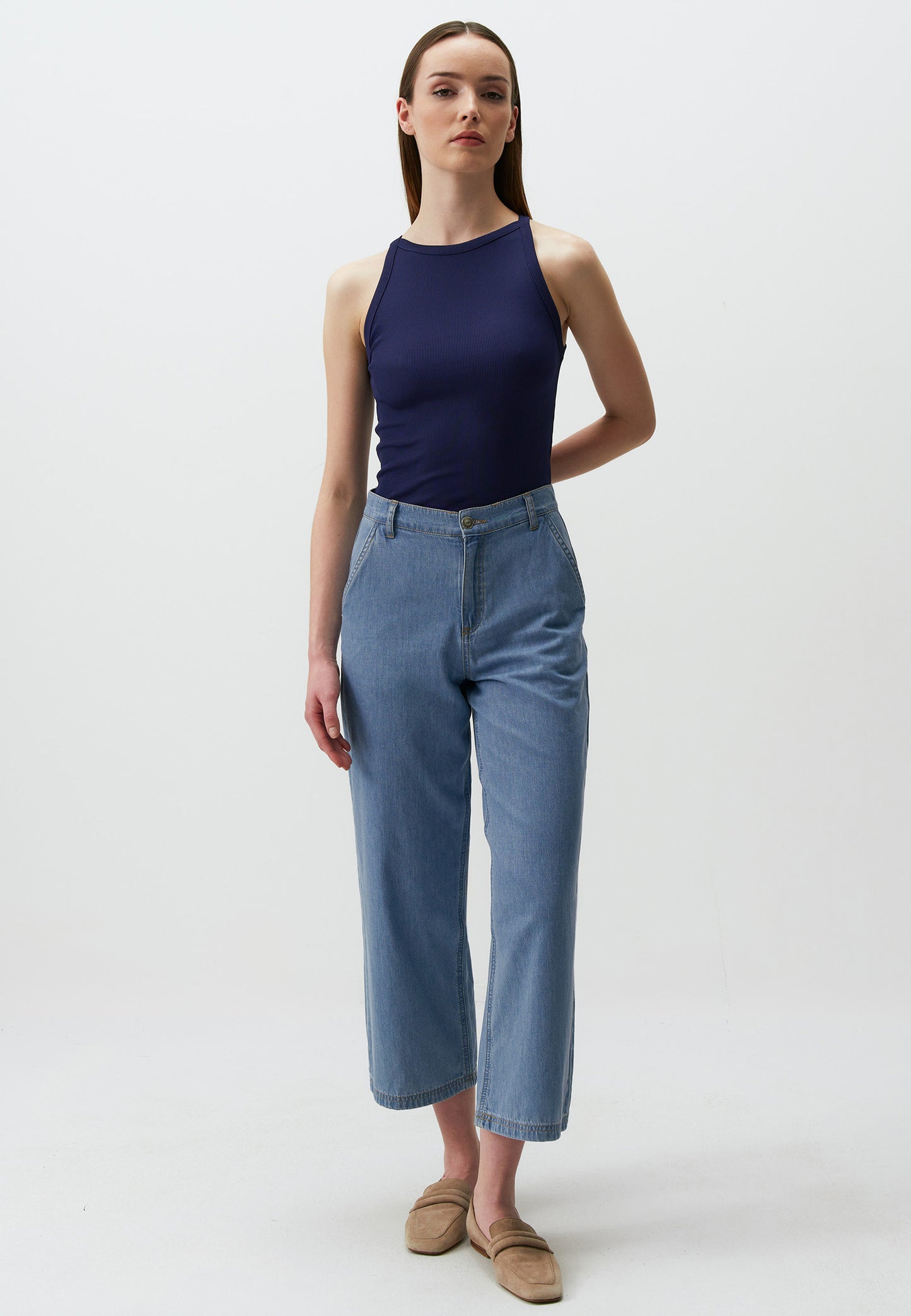 Halter Neck Sleeveless Basic Tank Top