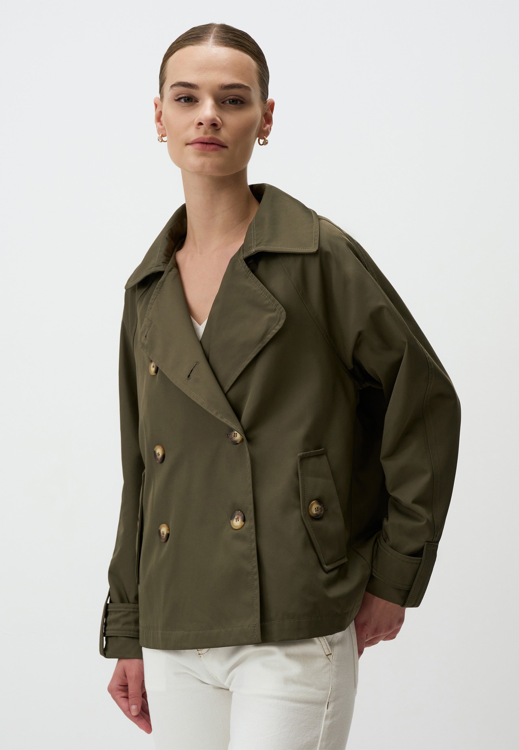Jacket Collar Short Trench Coat