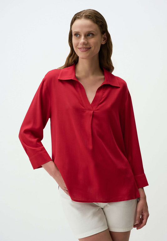 Long Sleeve V-Neck Blouse
