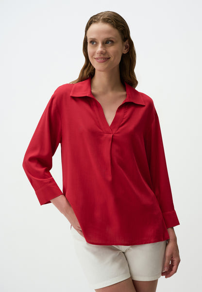 Long Sleeve V-Neck Blouse