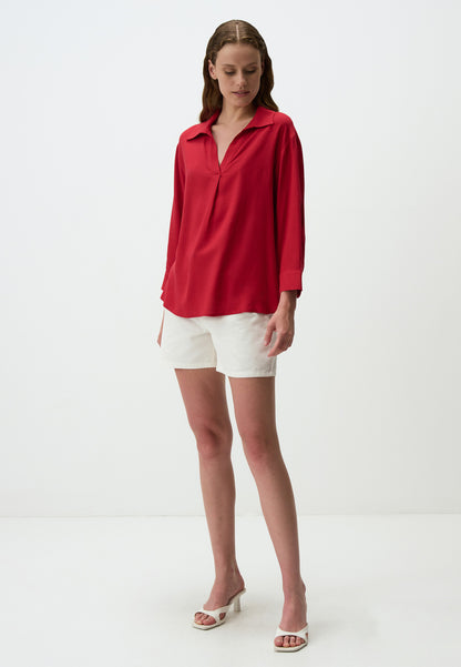 Long Sleeve V-Neck Blouse
