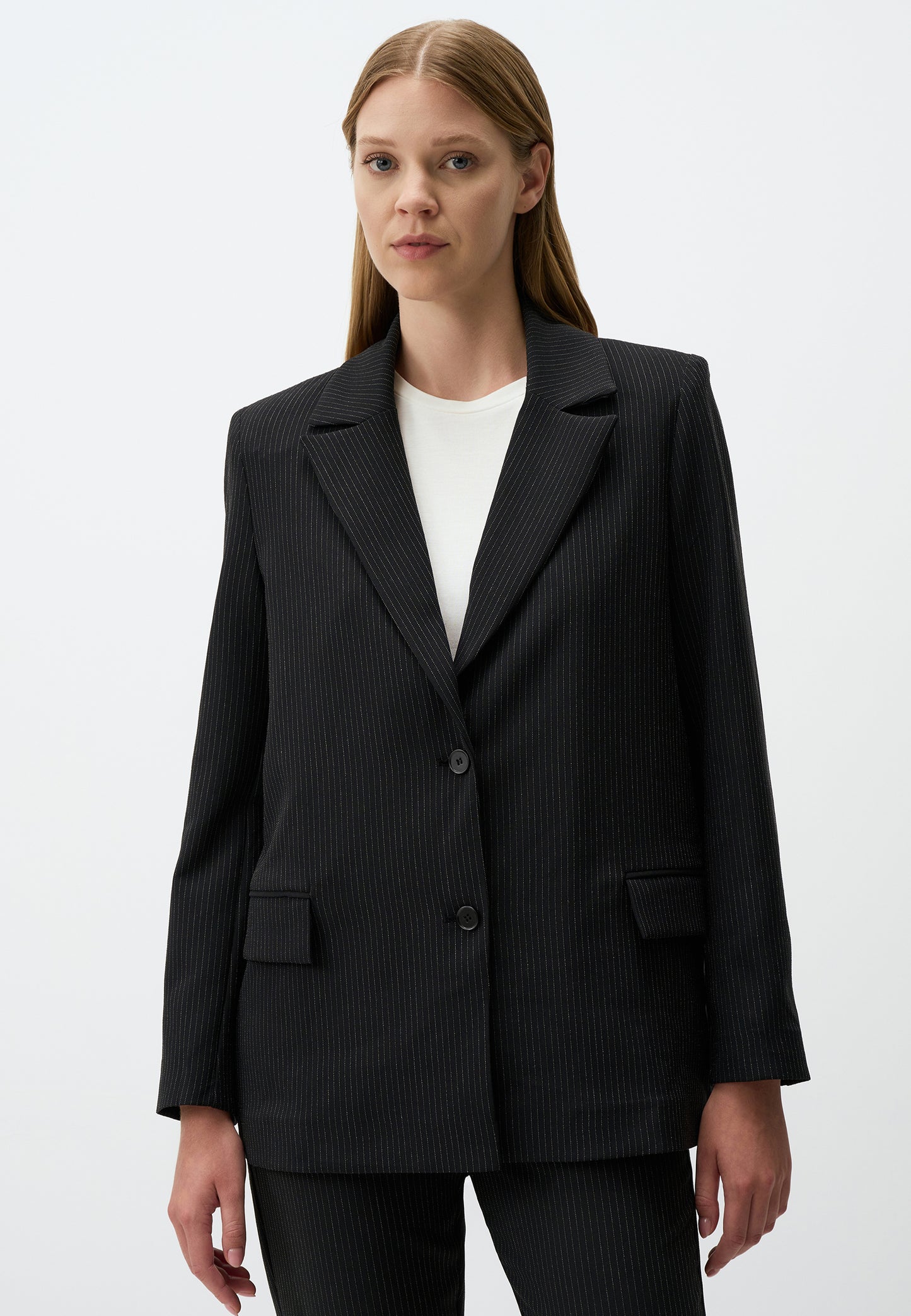 Long Sleeve Striped Stylish Blazer Jacket