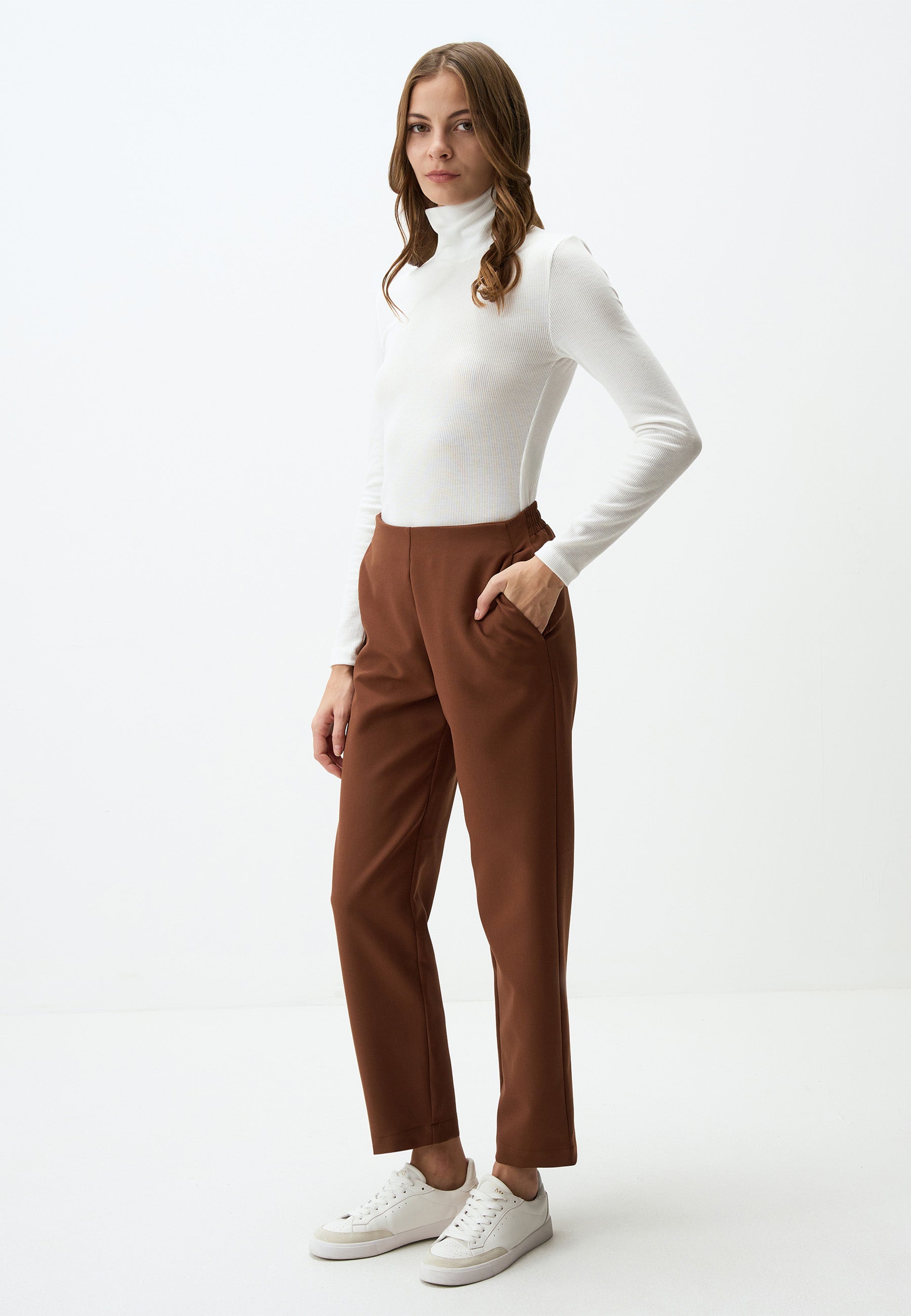 High Waist Short Fabric Pants