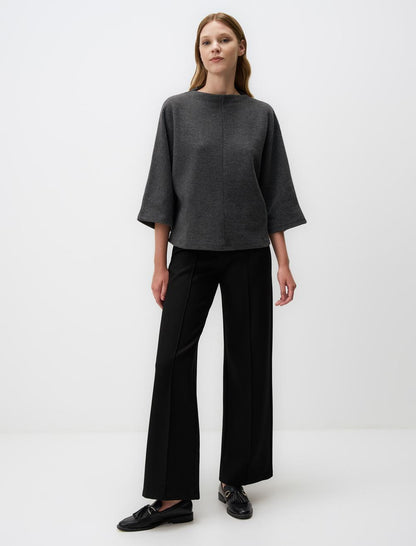 Round Neck Bat Sleeve Basic Blouse