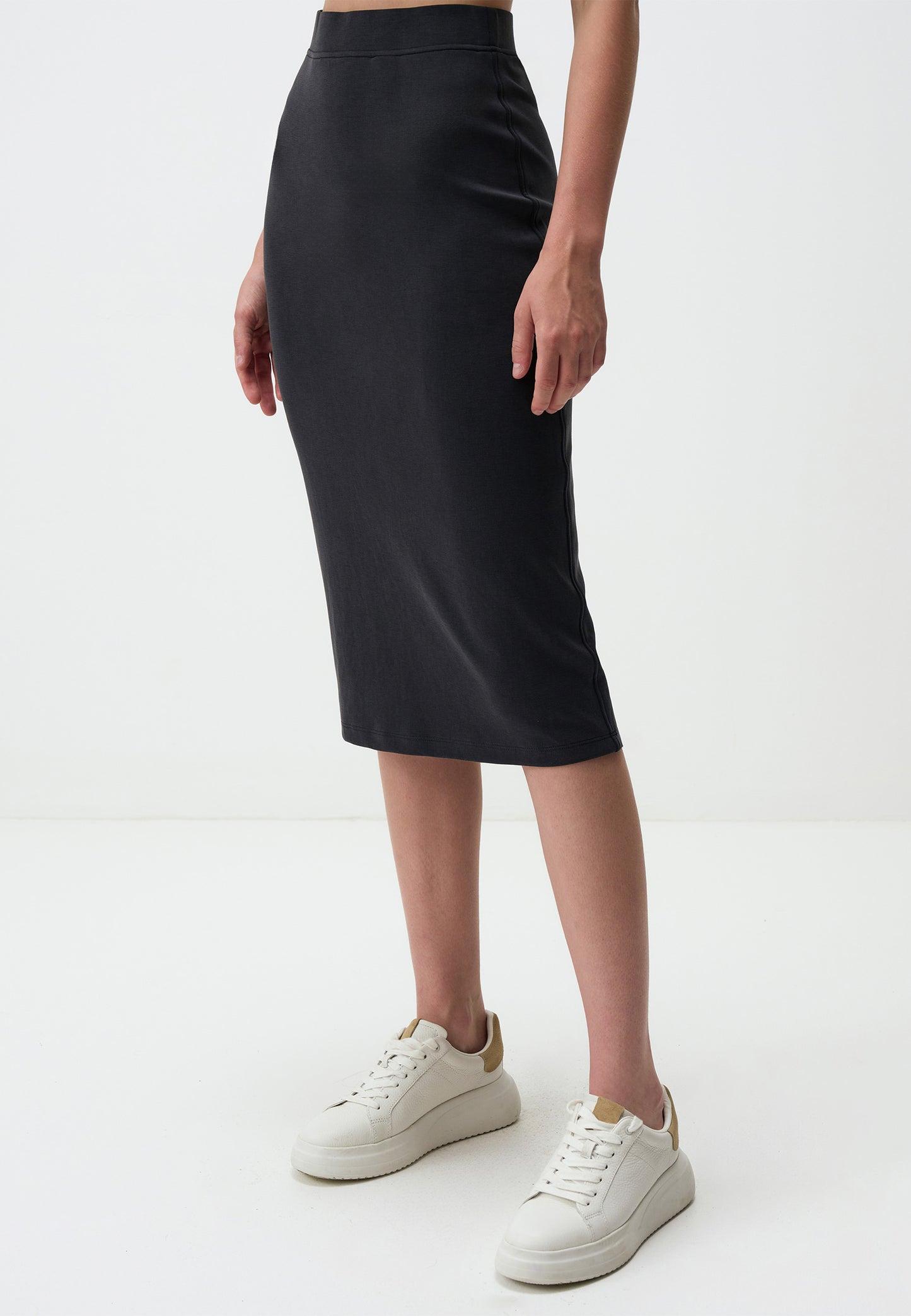 Regular Waist Elegant Straight Midi Skirt