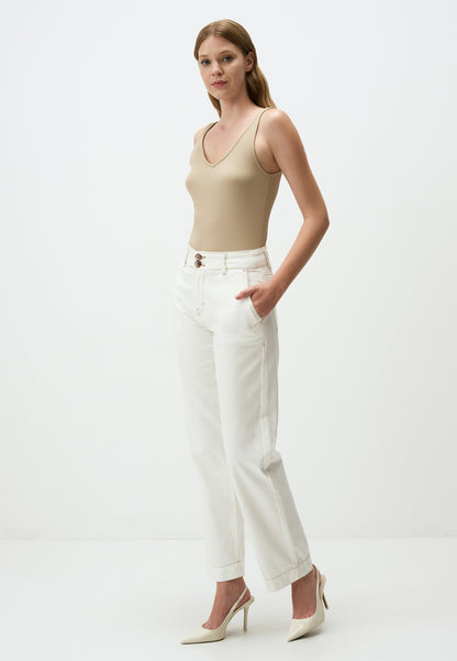 V Neck Sleeveless Basic Knitted Tank Top