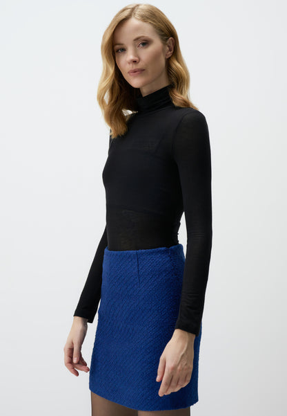 Chic Royal Blue Mini Skirt with Textured Finish