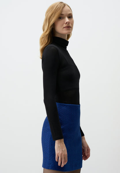 Chic Royal Blue Mini Skirt with Textured Finish