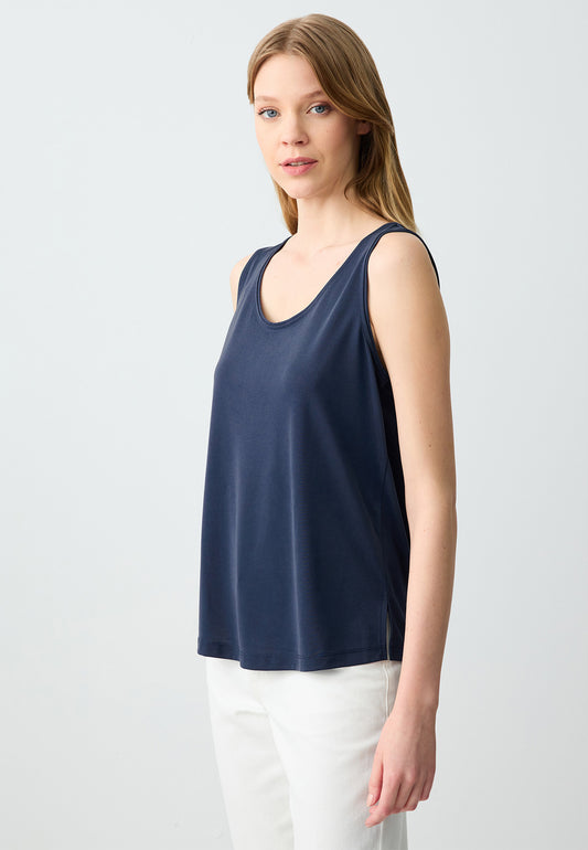  Knitted Dark Blue Singlet