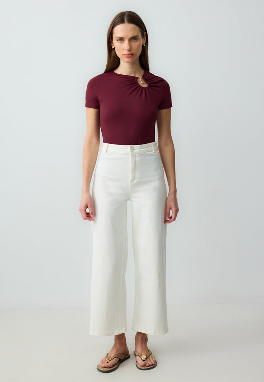Knitted Burgundy Blouse