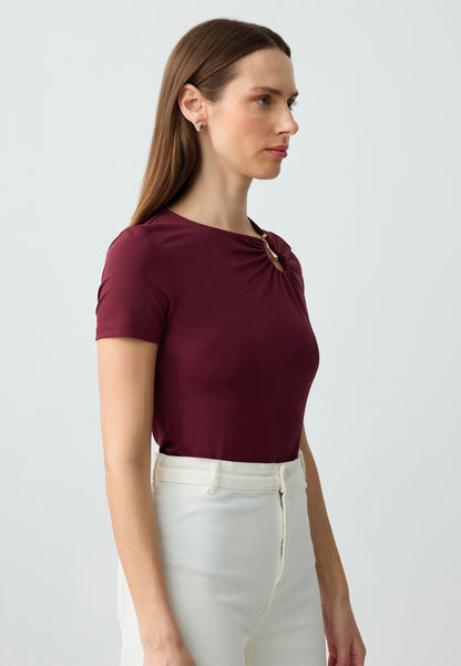 Knitted Burgundy Blouse