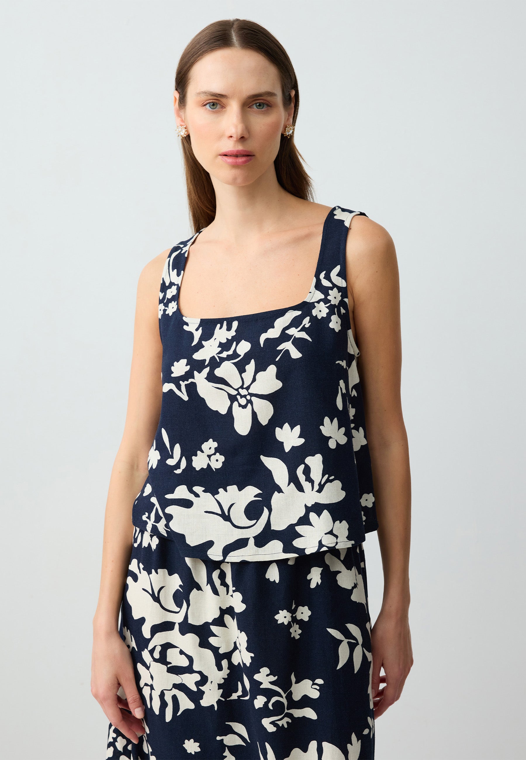 Regular Fit Square Neck Black Blouse