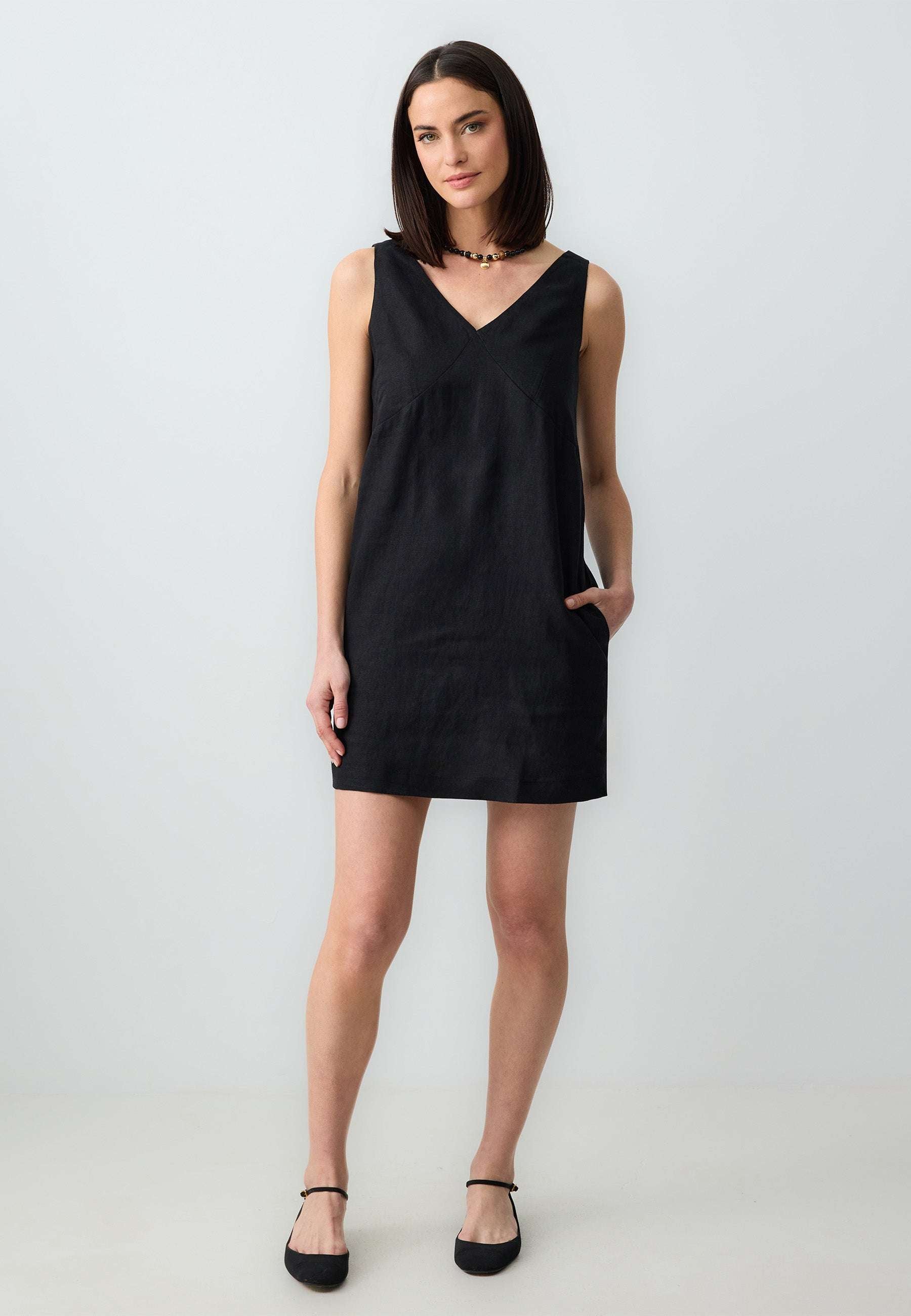 Woven Black Dress