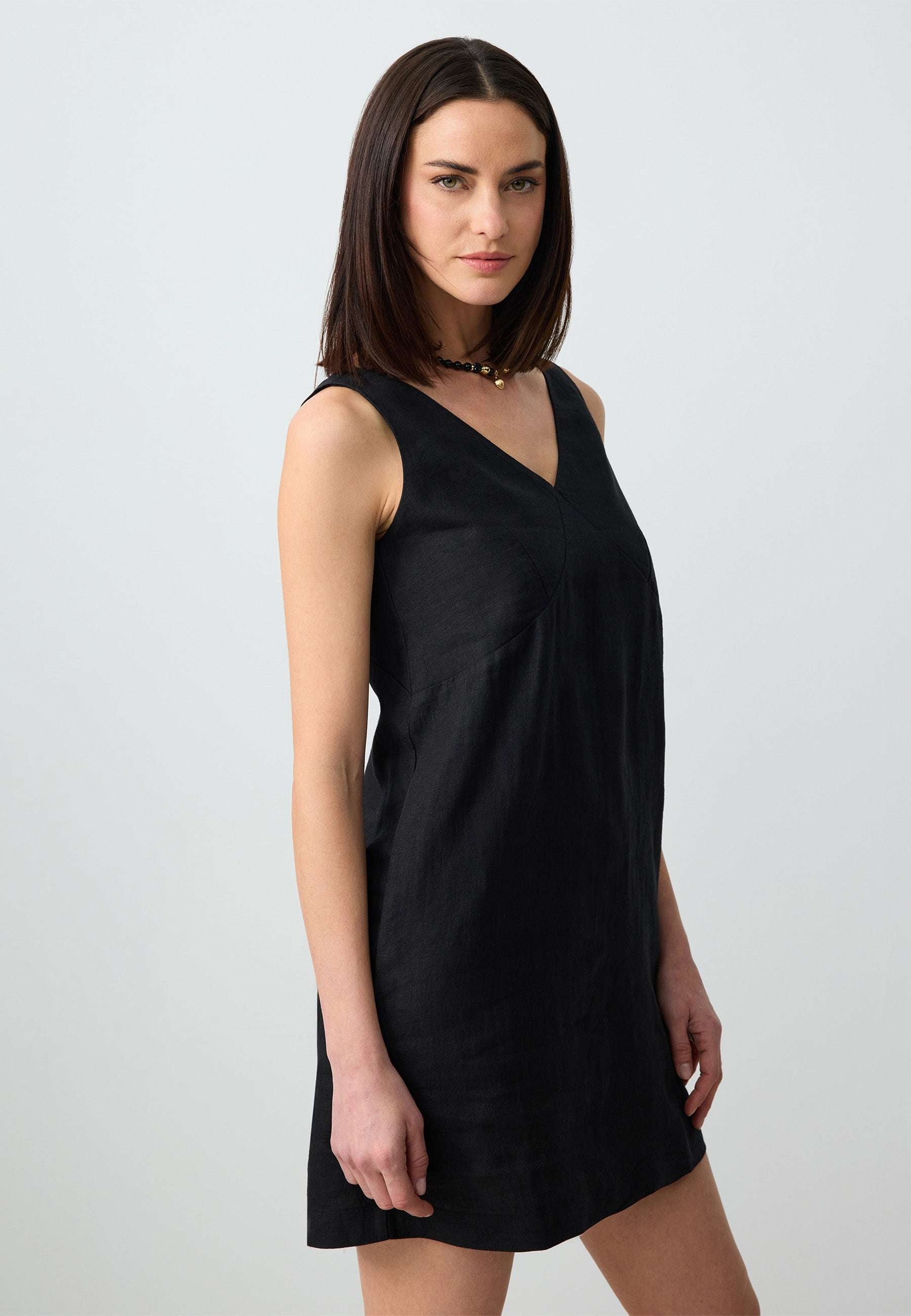 Woven Black Dress