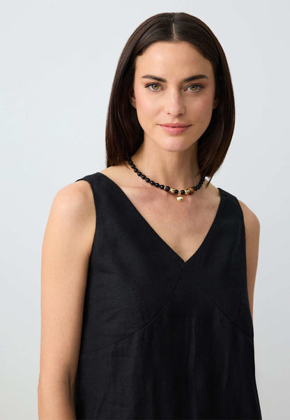 Woven Black Dress