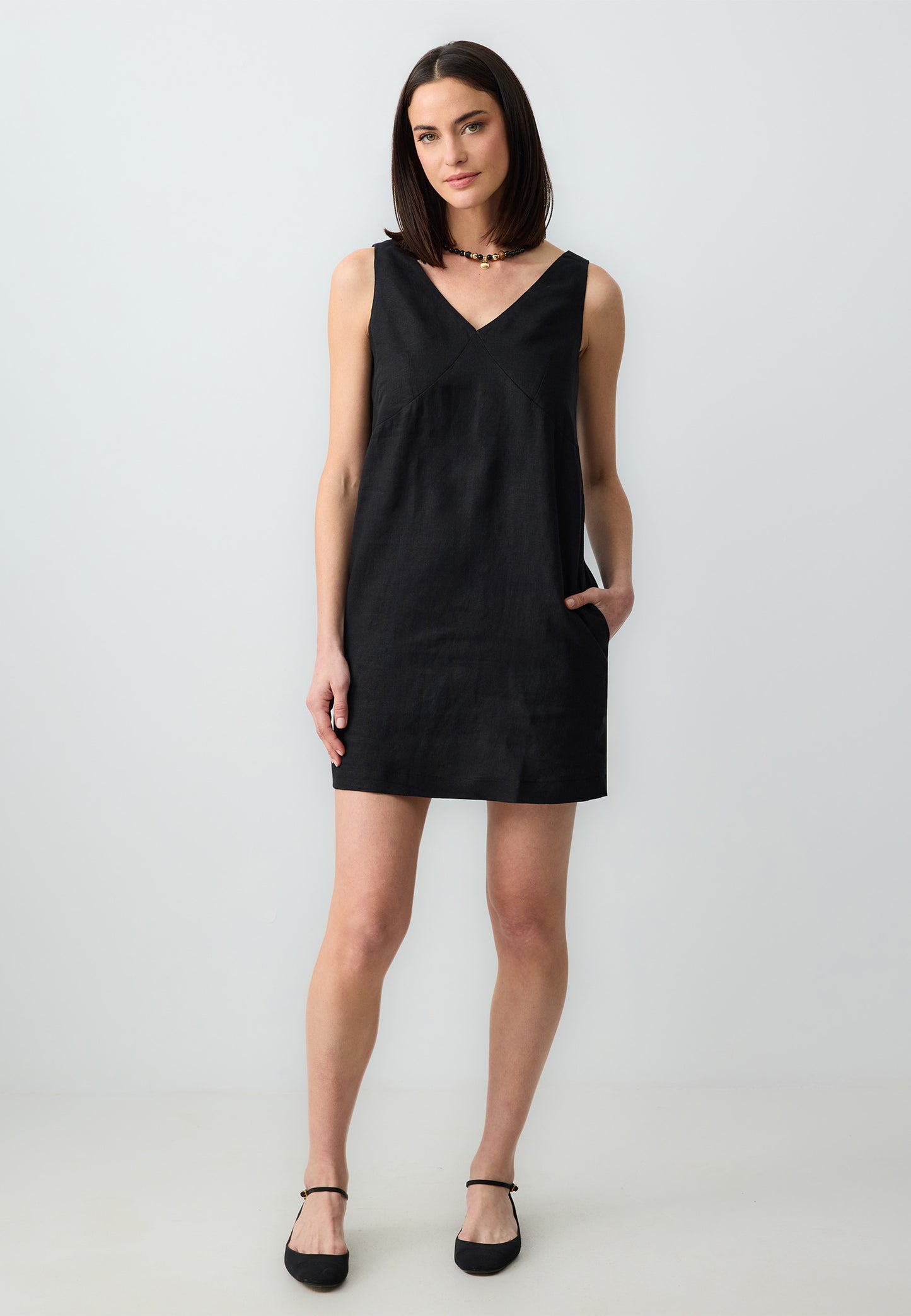 Woven Black Dress