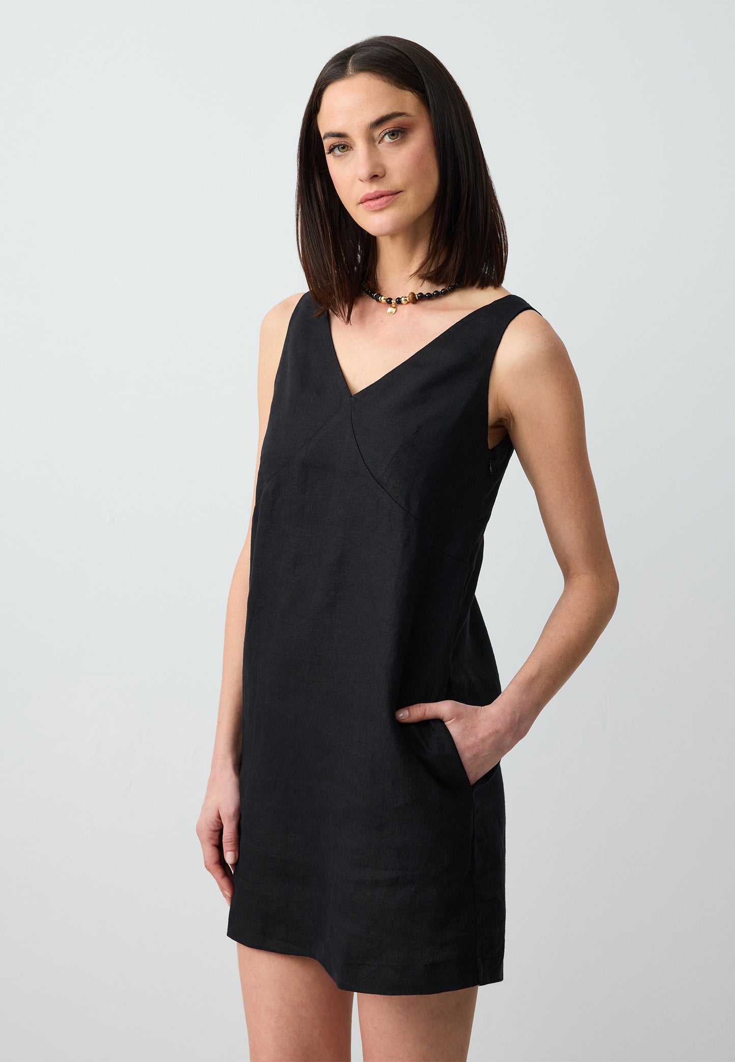 Woven Black Dress