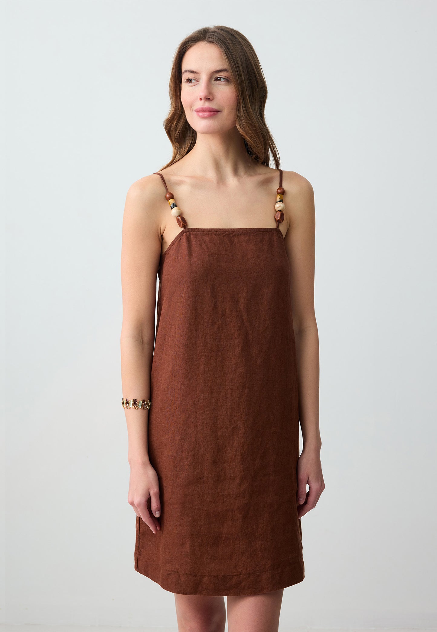 Regular Fit  Woven Bitter Brown Dress