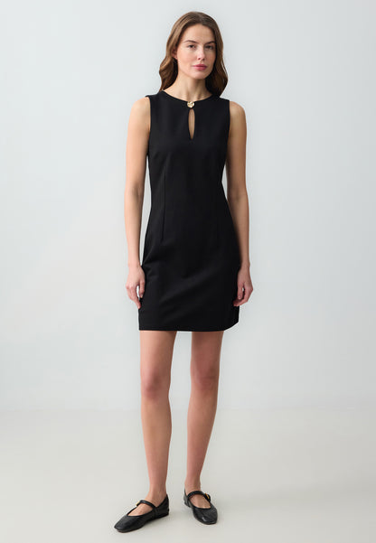 Slim Fit Round Neck Sleeveless Mini Knitted Dress