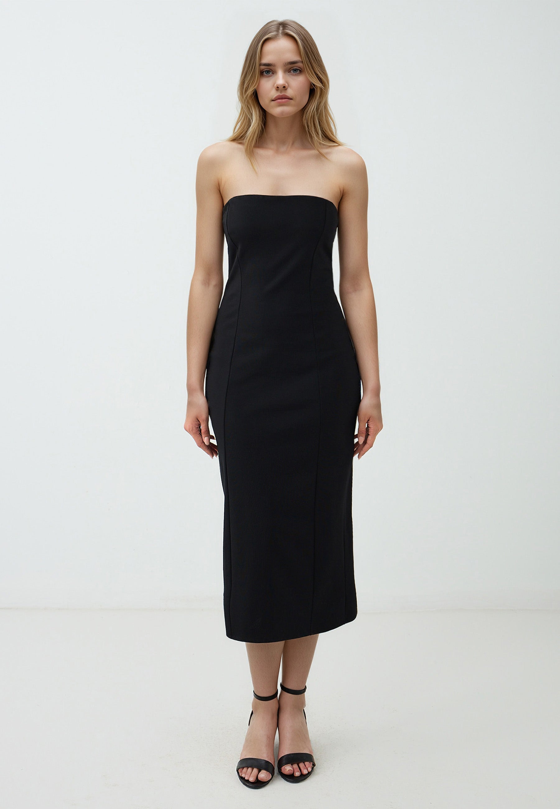 Slim Fit Knitted Black Dress