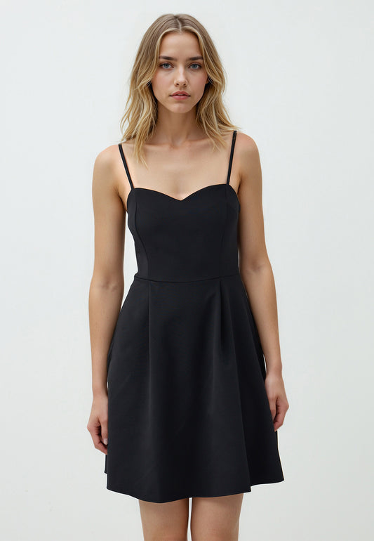 Slim Fit Knitted Black Dress