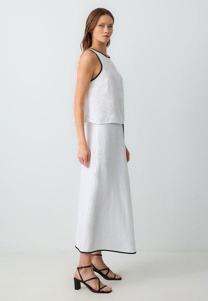 Woven White Skirt