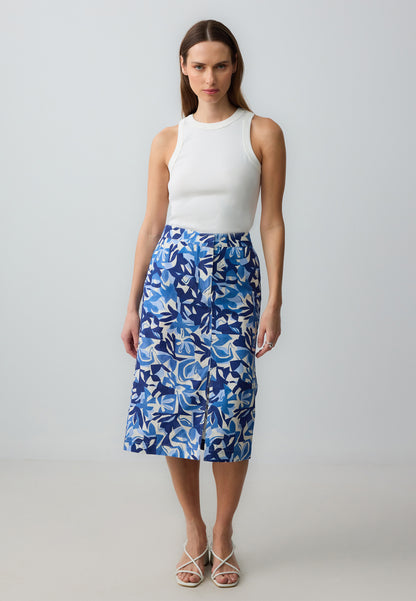 Regular Fit Woven Blue Skirt