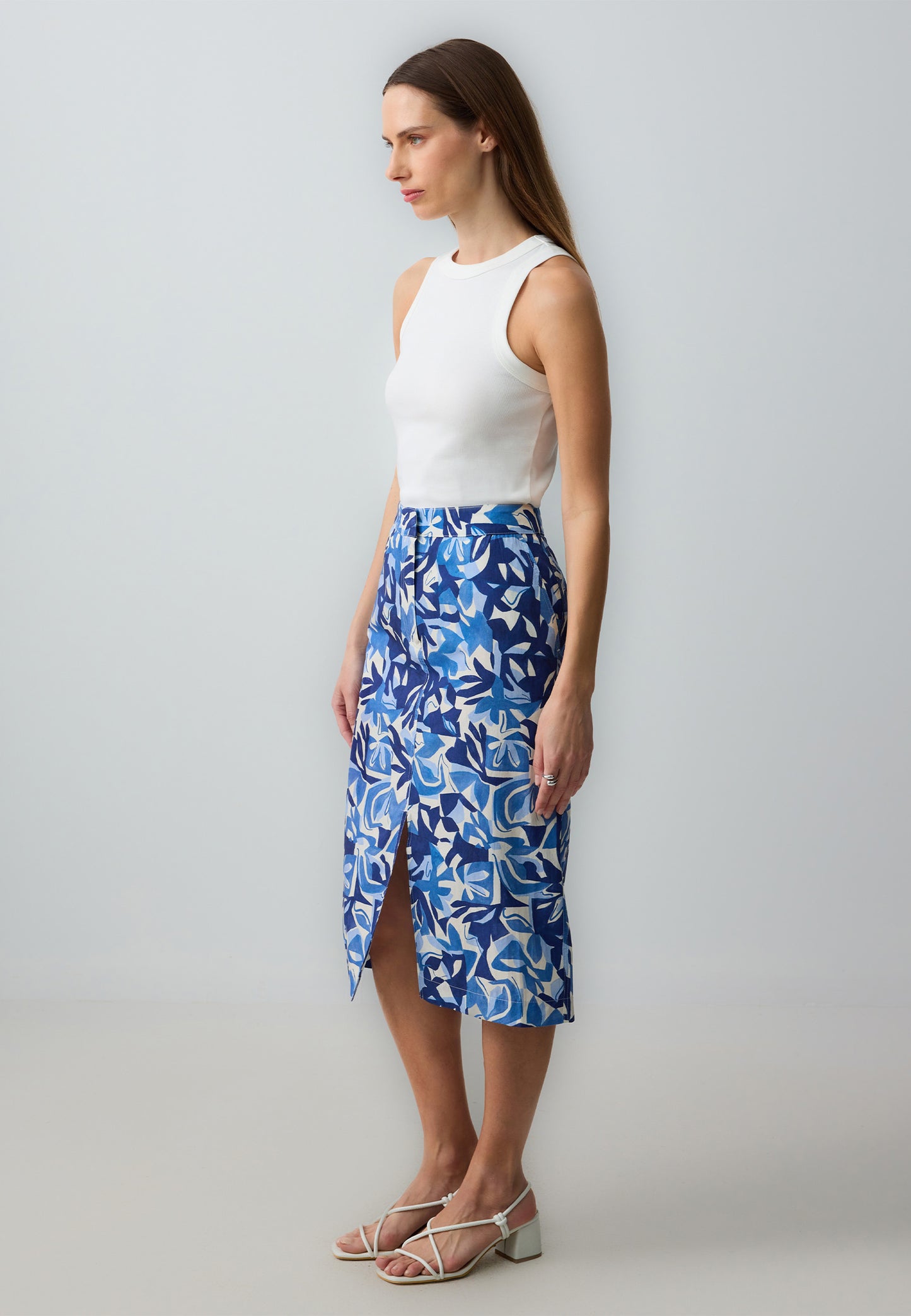 Regular Fit Woven Blue Skirt