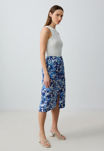 Regular Fit Woven Blue Skirt