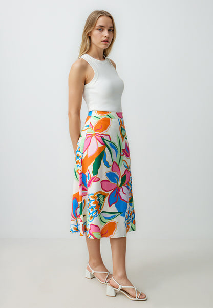 Regular Fit Woven Ecru Skirt
