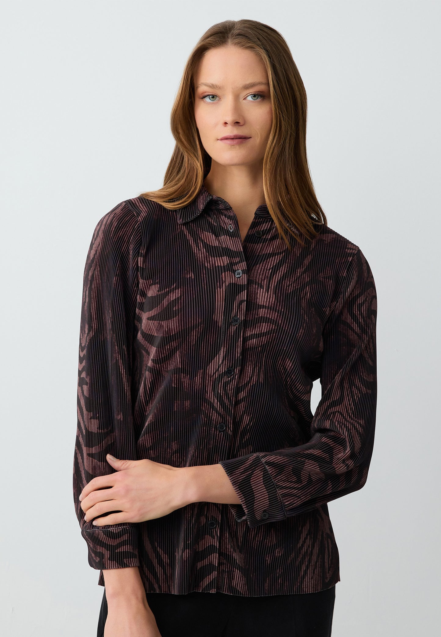 Normal fit Shirt Collar Brown Shirt